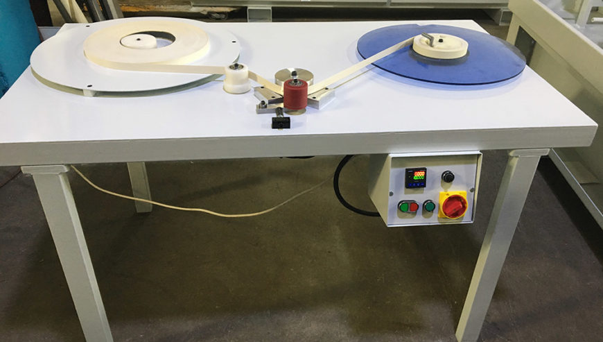 RM 100 – MACHINE FOR REWINDING and MEASURING FURNITURE EDGES